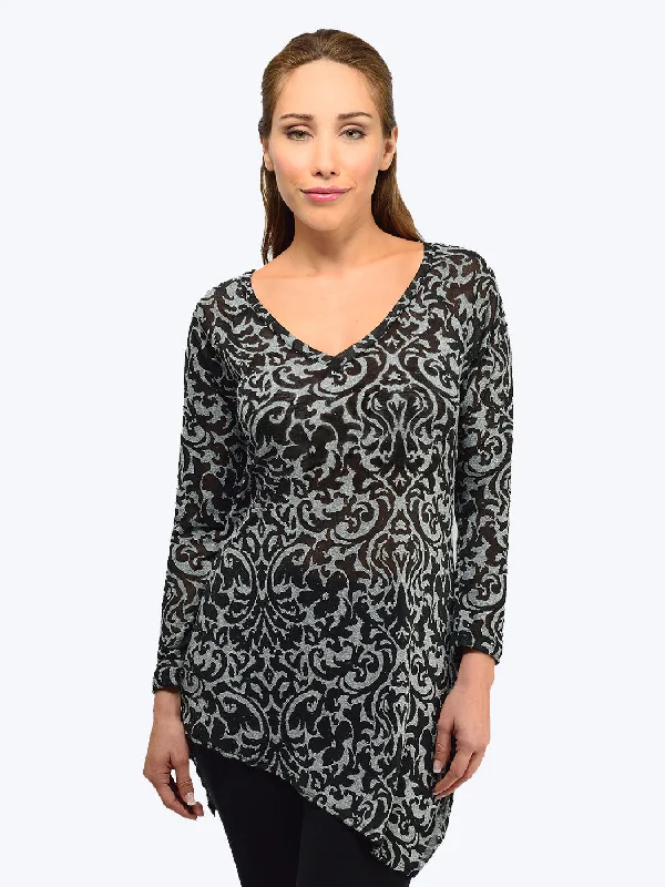 DaVida Knit Burnout Jacquard Toni Tunic