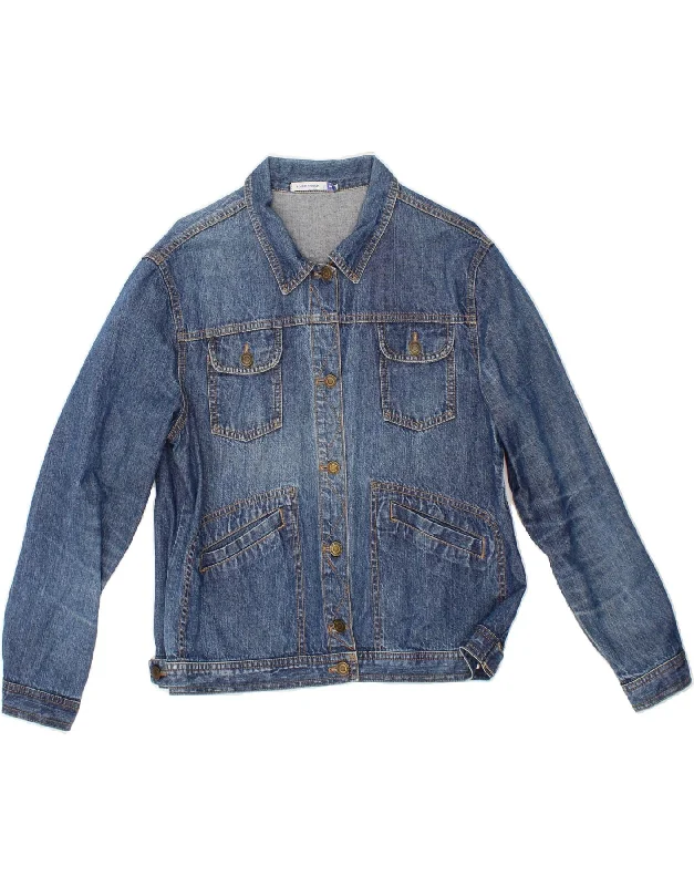 VINTAGE Womens Denim Jacket UK 18 XL Blue Cotton