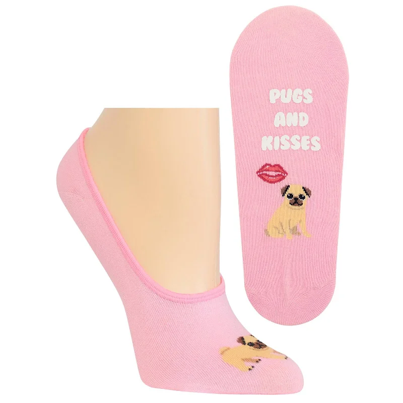 Hot Sox Womens Pugs and Kisses Liner Socks